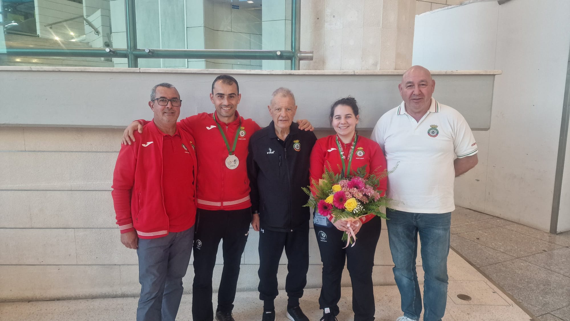 Receção da equipa no aeroporto